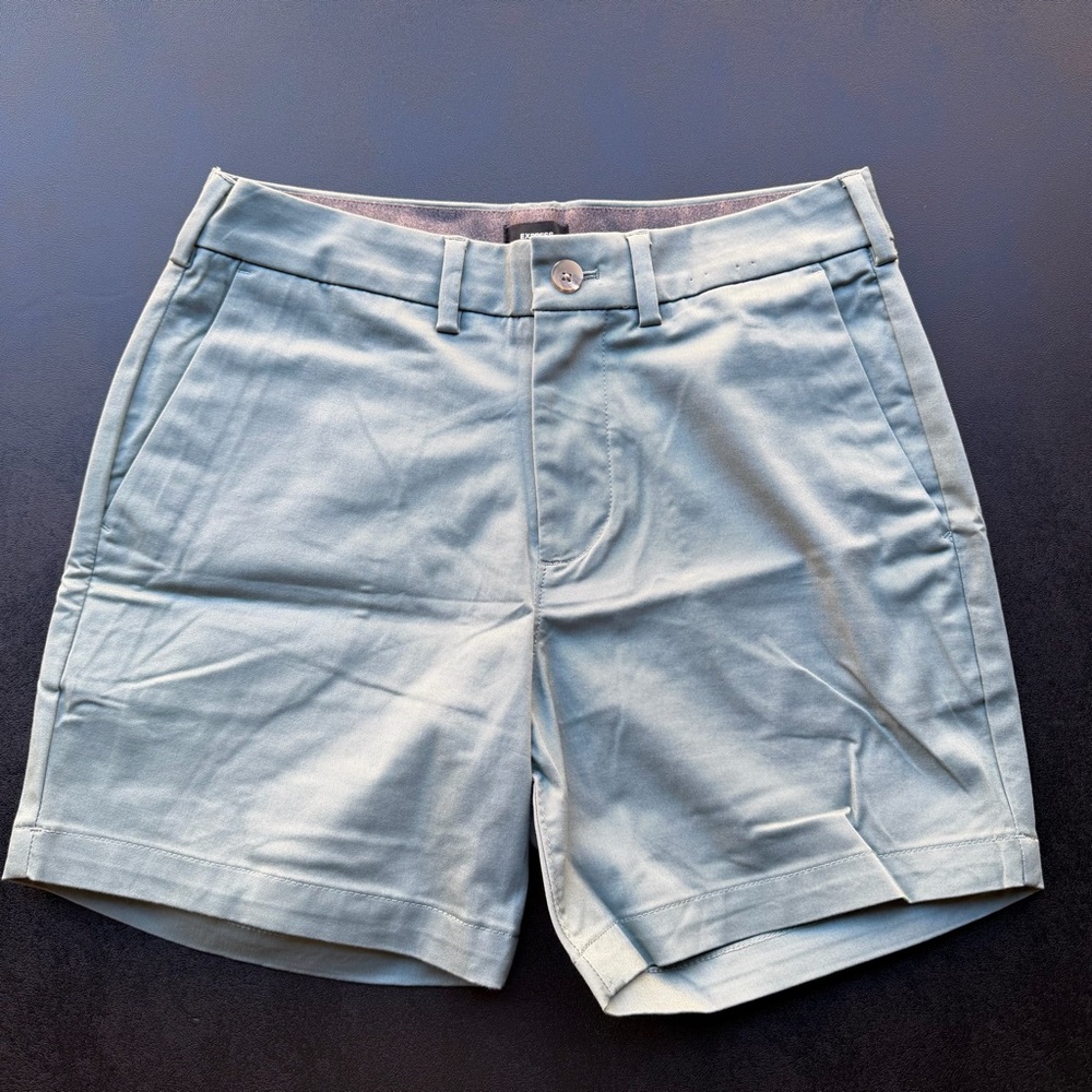 Express Men’s Olive Green Chino Shorts – 6” Inseam – Size 28